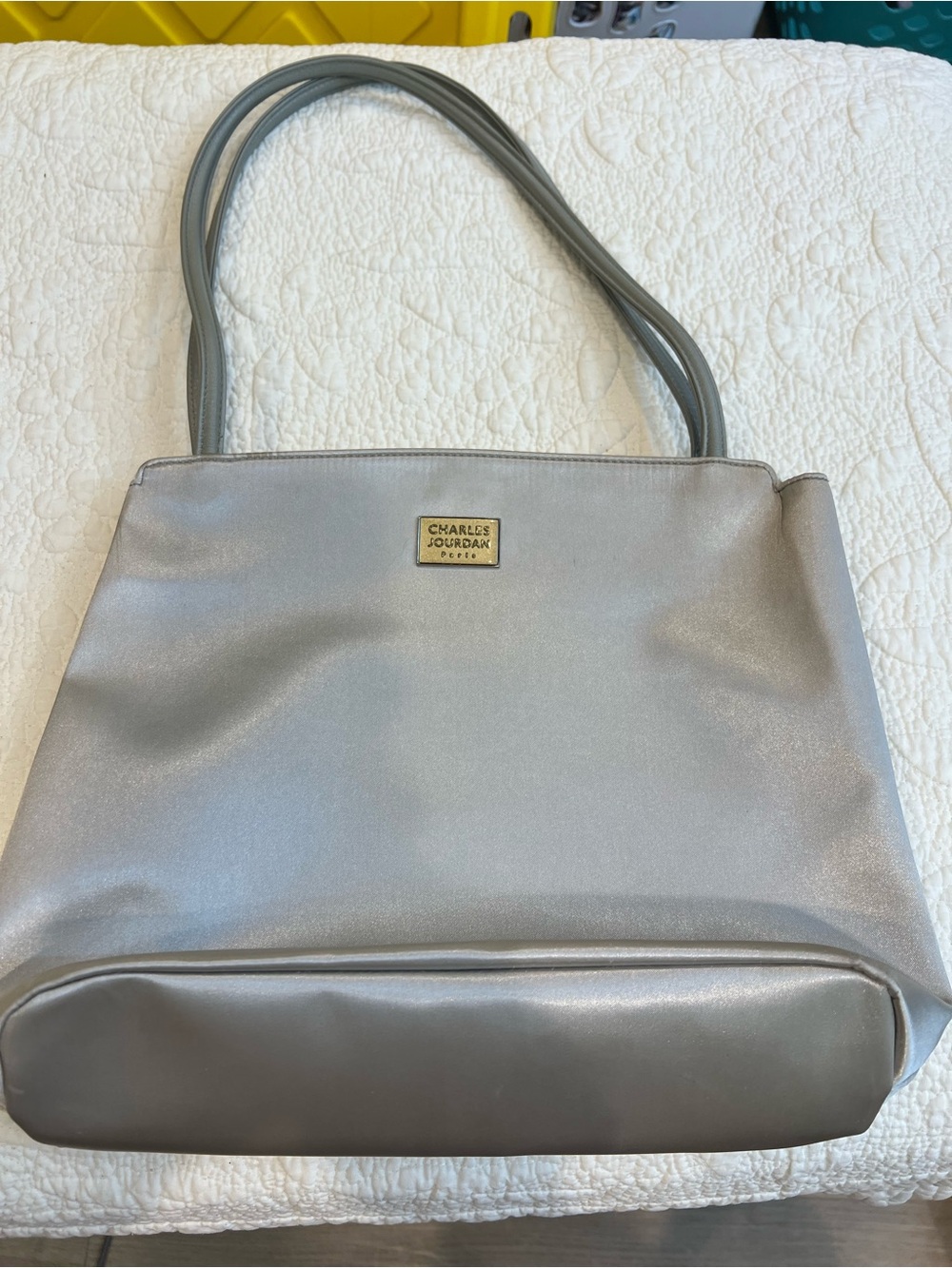 Charles Jourdan Metallic Silver Tote